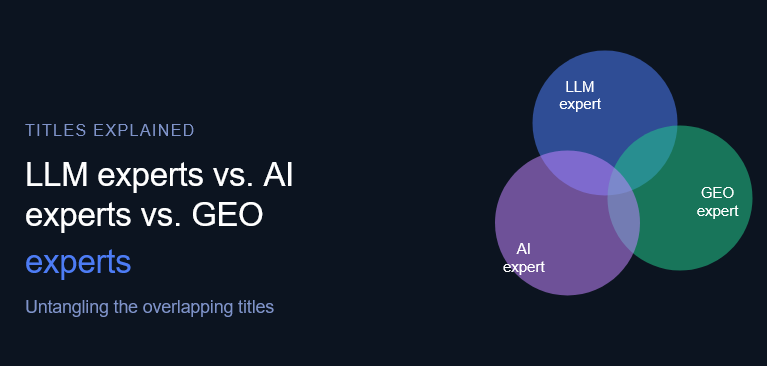 LLM Experts vs. AI Experts vs. GEO Experts: Untangling the Overlapping Titles